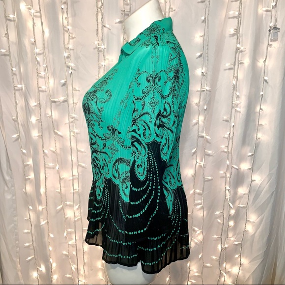 LANE BRYANT ⭐️ Long Sleeve Crinkle Button Down Paisley Blouse - Picture 5 of 7